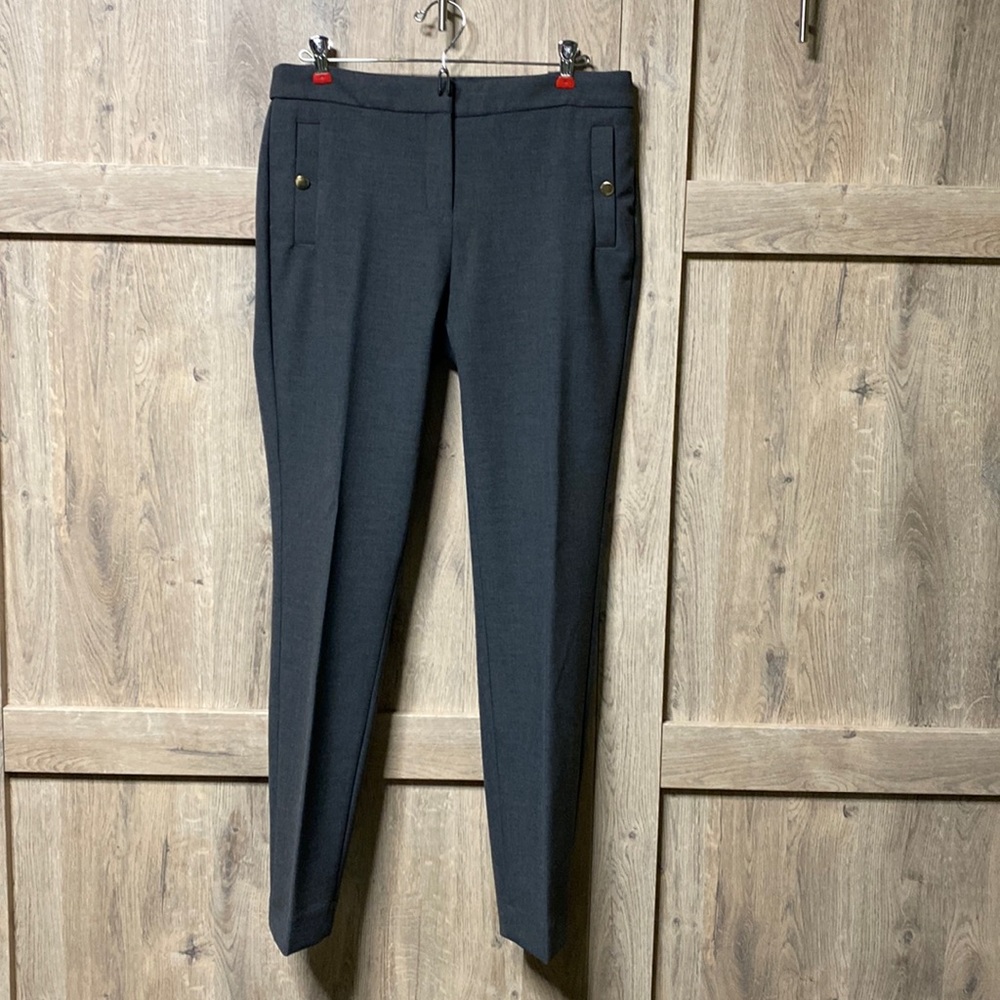Express Columnist Ankle slacks Low rise 6 LONG Mid Grey Heather color Like New